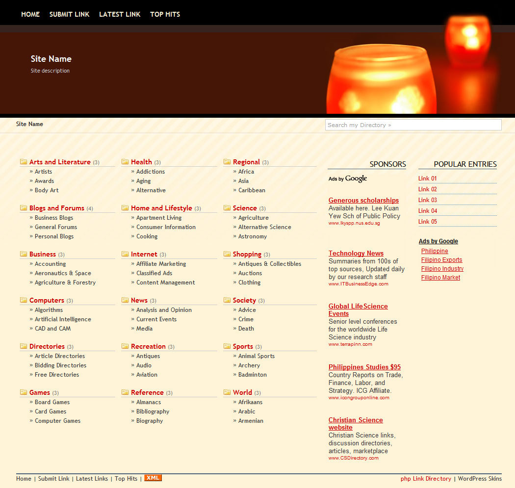 Free PHPLD Templates Download PHP Link Directory Skins Themes Inside Business Directory Template Free