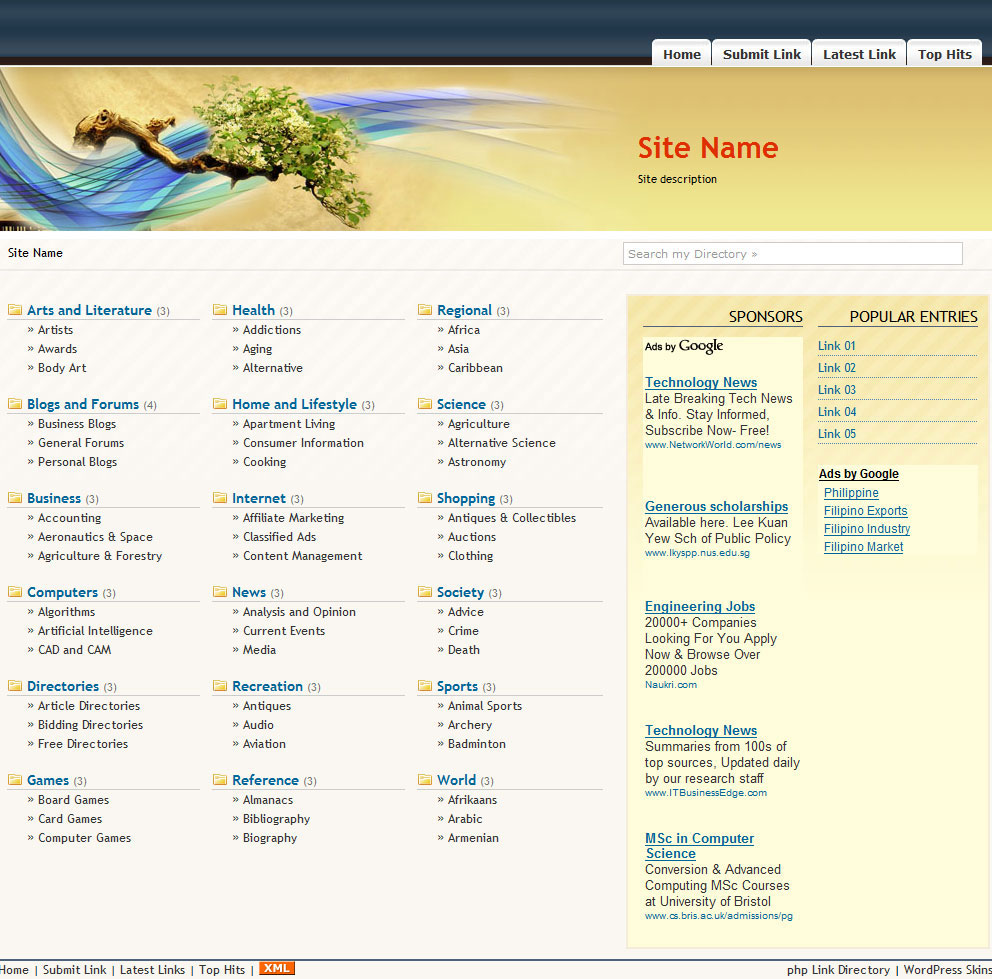 PHP Link Directory Template #6
